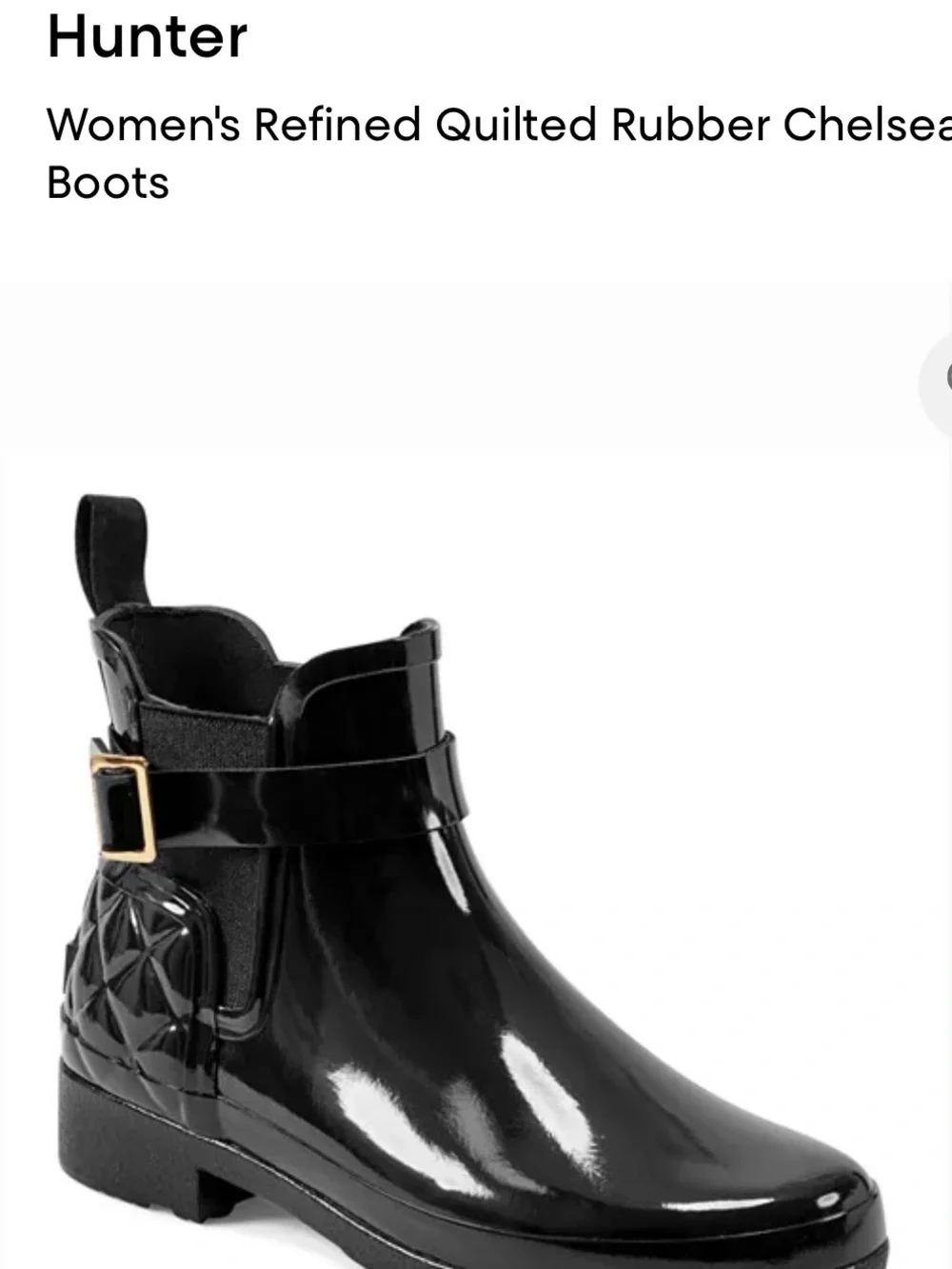 HUNTER - Women’s Refined Quilted Rubber Chelsea Boots